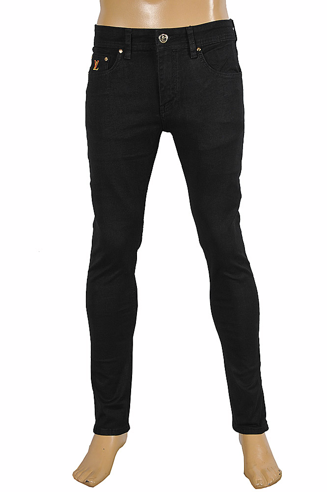 Mens Designer Clothes | LOUIS VUITTON Men Slim Fit Jeans In Black 1